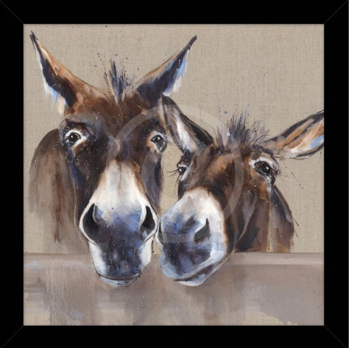 Coffee And Cream By Louise Luton - Framed Donkey Picture