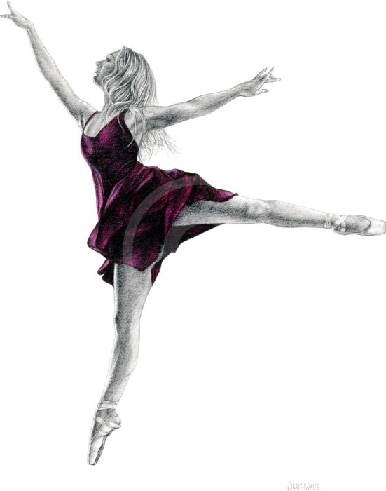 A Study in Dark Magenta 3, dance print by Mark Braithwaite