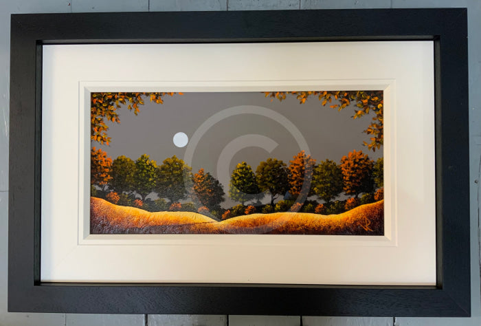 Autumn Fields In Moonlight  - ORIGINAL Landscape Painting by John Russell