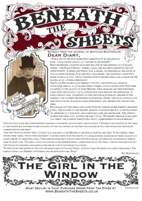 Beneath the Sheets; The Girl in the Window - The Professor's Diary