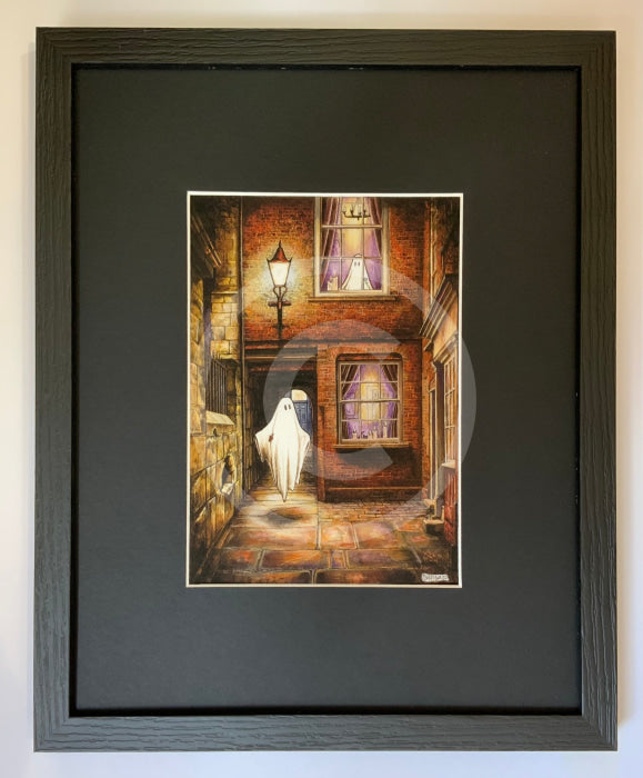 Beneath the Sheets; The Moonlight Visitor - Colour Edition- small black linear frame