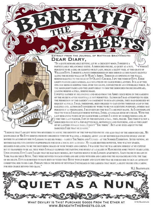 Beneath the Sheets; Quiet as a Nun - The Professor's Diary