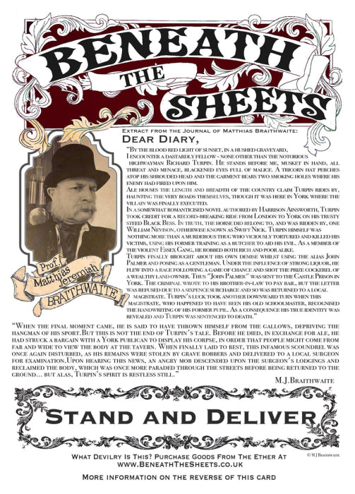 Beneath the Sheets;  Stand and Deliver - the Professor's Diary