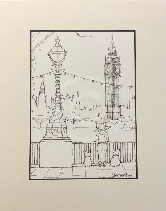 Betty's Travels Black & White Print: London by Mark Braithwaite