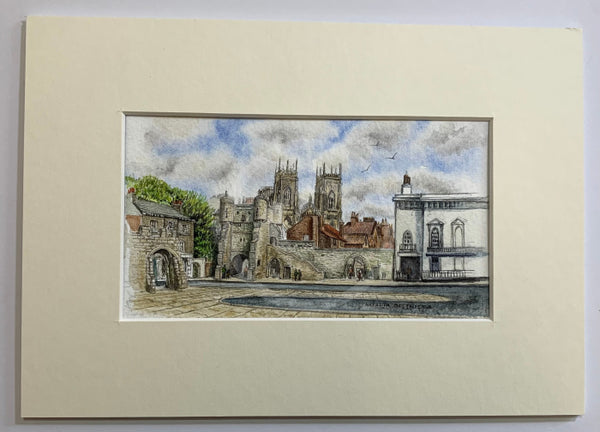 Bootham Bar - Natalja Olejnicka ORIGINAL WATERCOLOUR Miniature