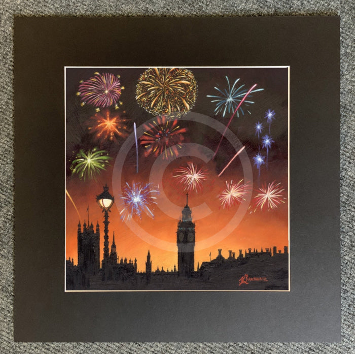 Cinder Toffee Skies, Embankment at Westminster by Mark Braithwaite