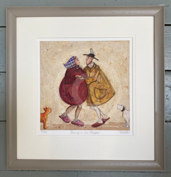 Dancing In Our Slippers LIMITED EDITION by Sam Toft Framed in Soft Scoop Taupe