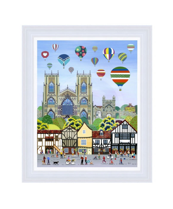 Embellished: York Balloon Fiesta by Linda Mellin White Frame