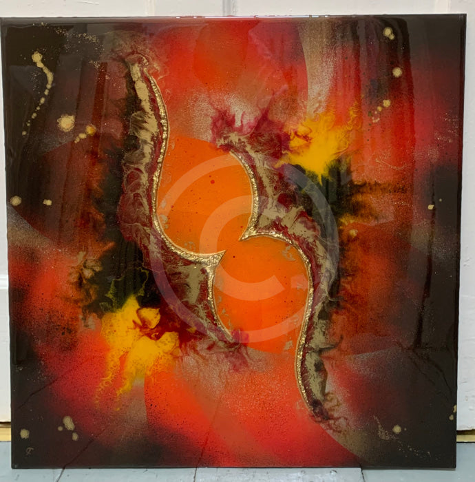 Flaming Fusion II by Craig Foord ORIGINAL Resin Art (unframed)