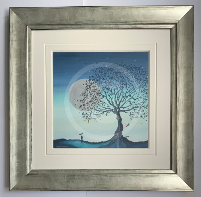 Hope Moon I by Catherine Stephenson Mounted Miniature Wide Silver