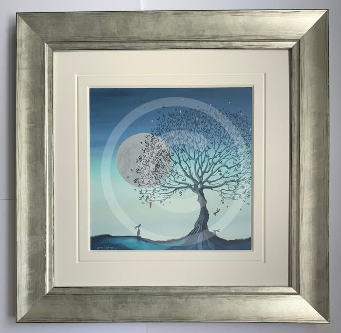 Hope Moon I by Catherine Stephenson Mounted Miniature Wide Silver