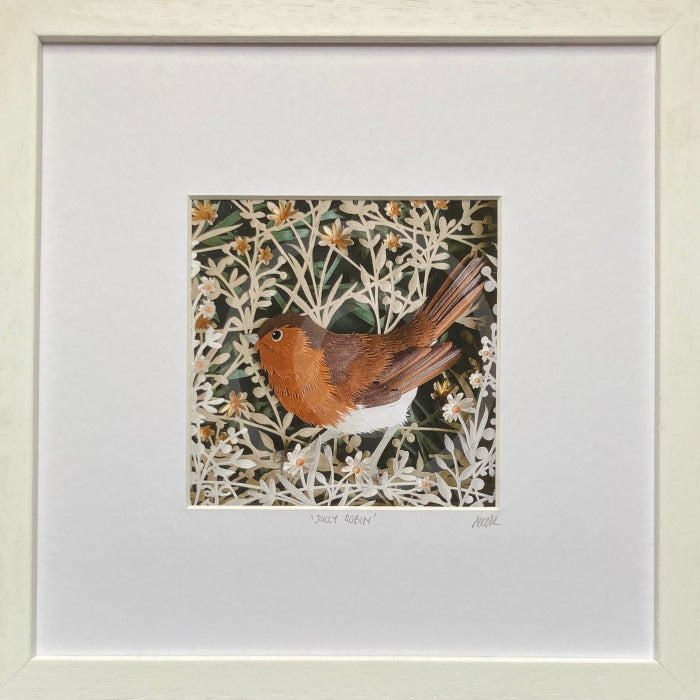 Jolly Robin, Giclée Print of a Robin by Anna Cook framed