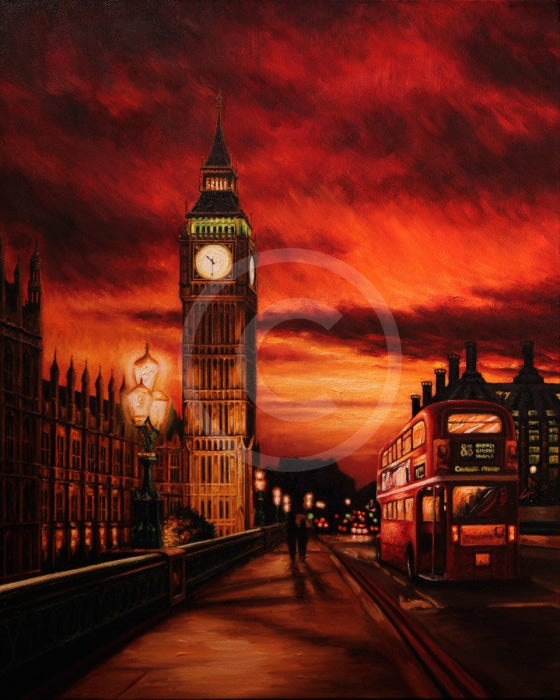 Last Bus Home Sunset By Mark Braithwaite -240 X 300Mm