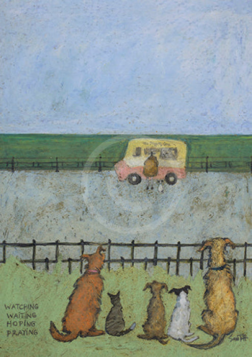 Meet the Mustards: Waiting, Waiting, Hoping, Praying by Sam Toft, mounted miniature