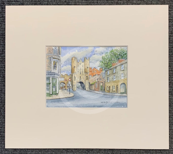 Micklegate Bar, York - Natalja Olejnicka ORIGINAL WATERCOLOUR Miniature