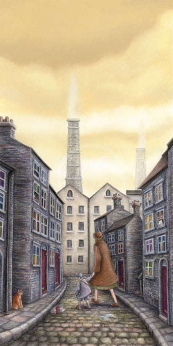 Off To School Limited Edition Print By Dotty Earl - Nostalgic Urban Picture