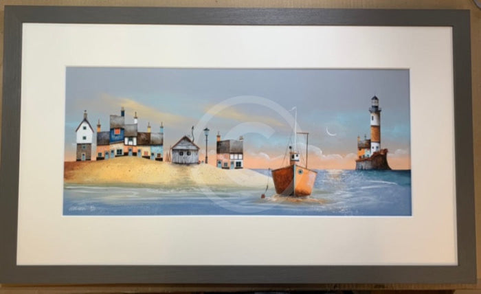 On Golden Sands by Gary Walton Framed Groove medium grey