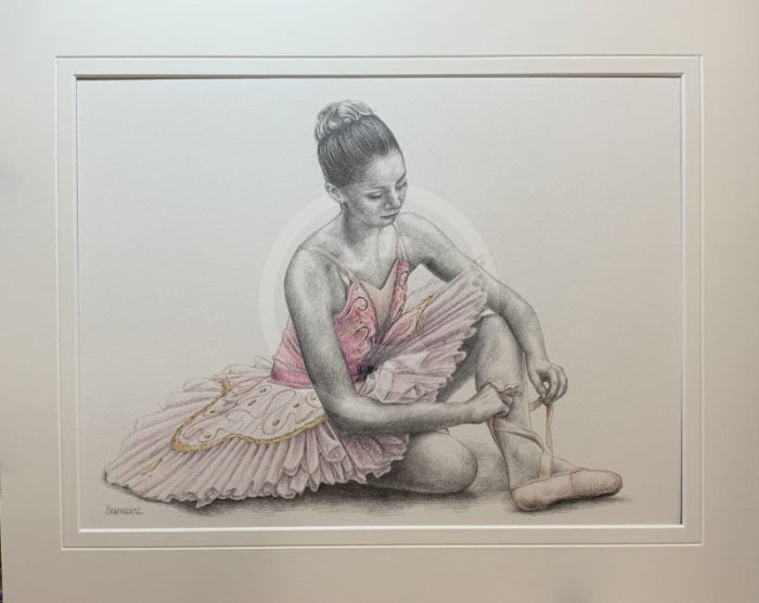 ORIGINAL A Study In Pink 6 - Ballet Dance Drawing by Mark Braithwaite