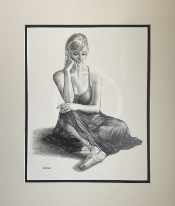 ORIGINAL At Rest - Ballet Dancer Drawing by Mark Braithwaite