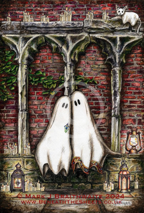 Beneath The Sheets; A Forbidden Love - Enchanted Edition Ghostly Lights Mounted Embellished Print