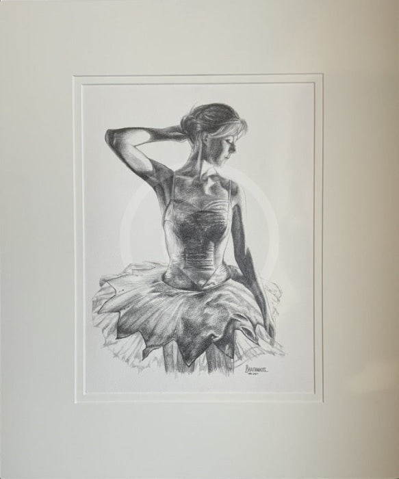 ORIGINAL Footlights 1 - Ballet Dancer Drawing by Mark Braithwaite