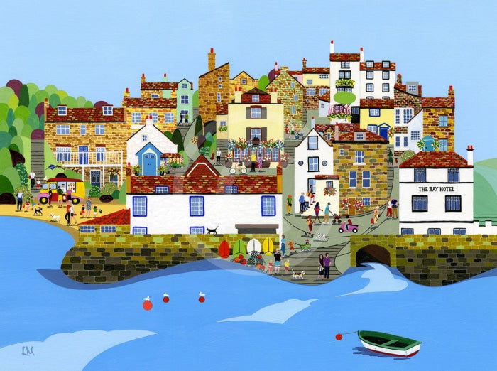 Robin Hoods Bay By Linda Mellin Small / Mounted