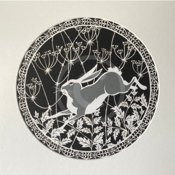 Running Hare by Anna Cook Paper Art