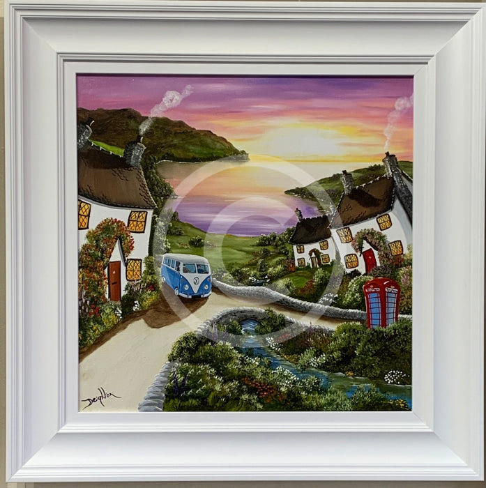 Scenic Ride ORIGINAL by Caroline Deighton Framed