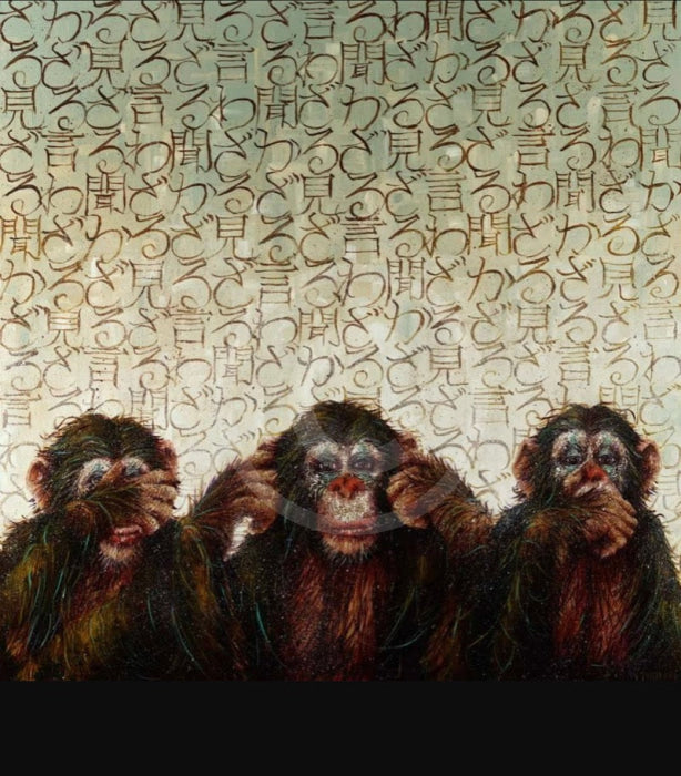 See No Evil monkey print by Amanda Stratford 