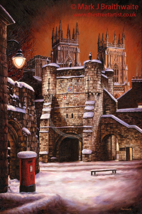 Silent Night Bootham Bar By Mark Braithwaite - Canvas