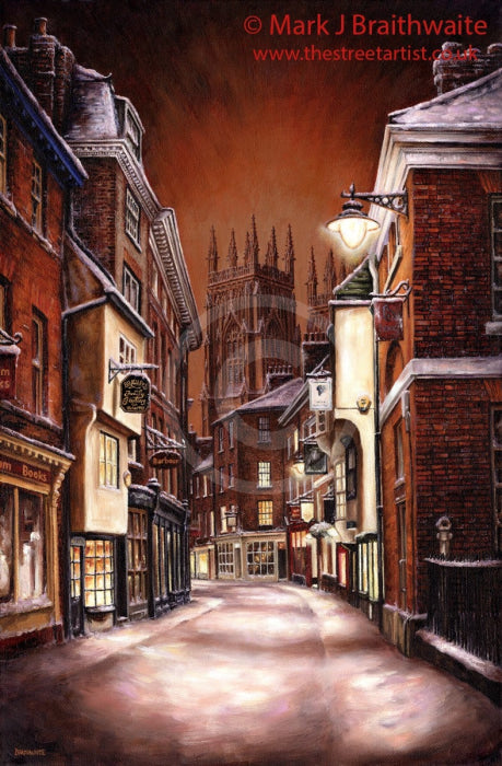 Silent Night Low Petergate By Mark Braithwaite - Canvas