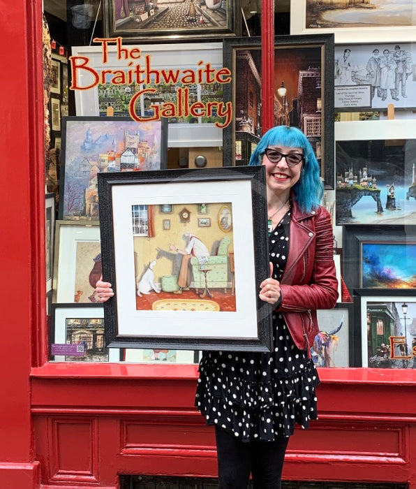 Dotty Earl with her painting An Invisible Friend