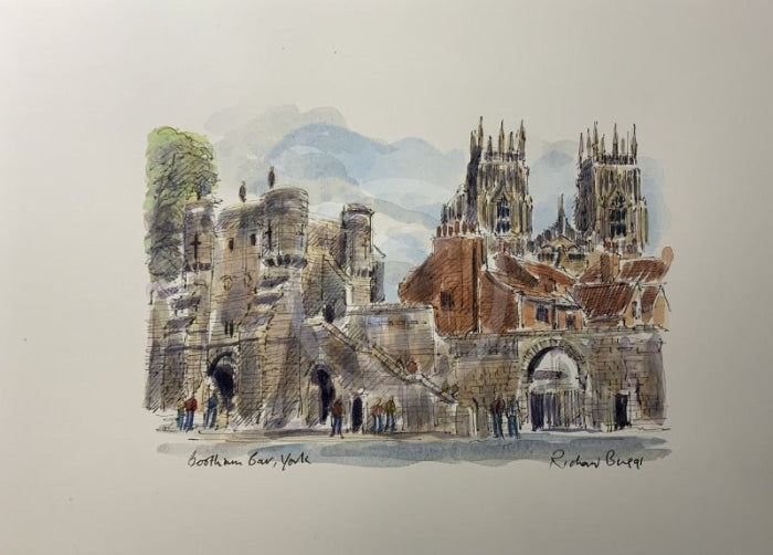 Bootham Bar, York, Richard Briggs ORIGINAL WATERCOLOUR