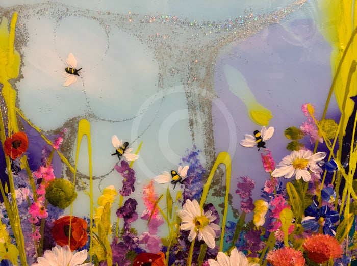 Glittery sky within resin. Bumblebee Summer by Rozanne Bell