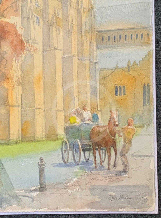 Carriage at York Minster - John Bastin ORIGINAL WATERCOLOUR