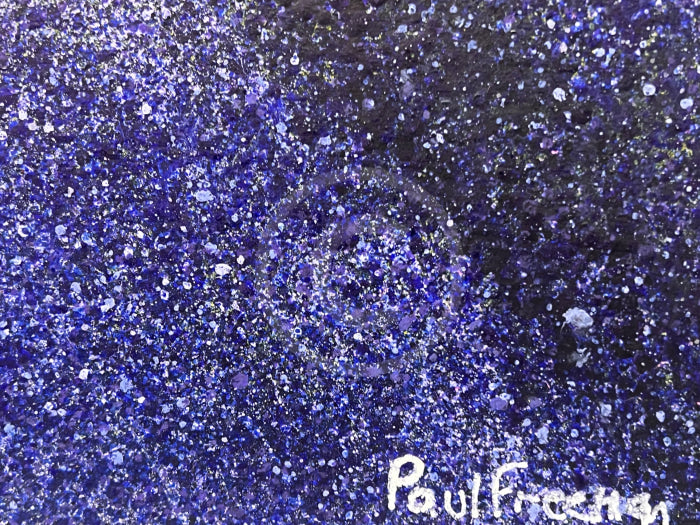 Detail image of artist Paul Freeman's Signature, Deep Blue Light Original 