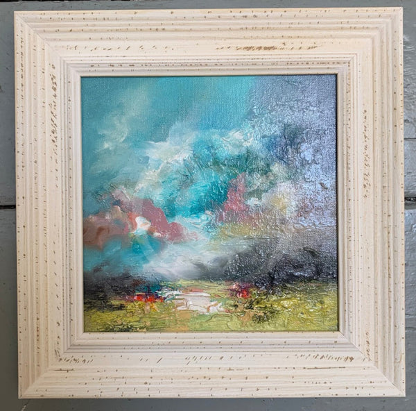 Fresh Sky over Lime Meadow - ORIGINAL Oil Painting by Anna Schofield