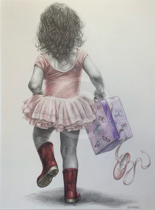 Rosebud Late For Class-Original Drawing by Mark Braithwaite