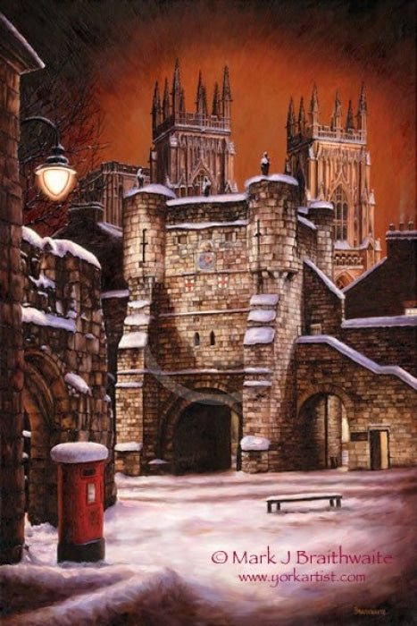 Silent Night Bootham Bar - Original Oil By Mark Braithwaite Oiro £2450