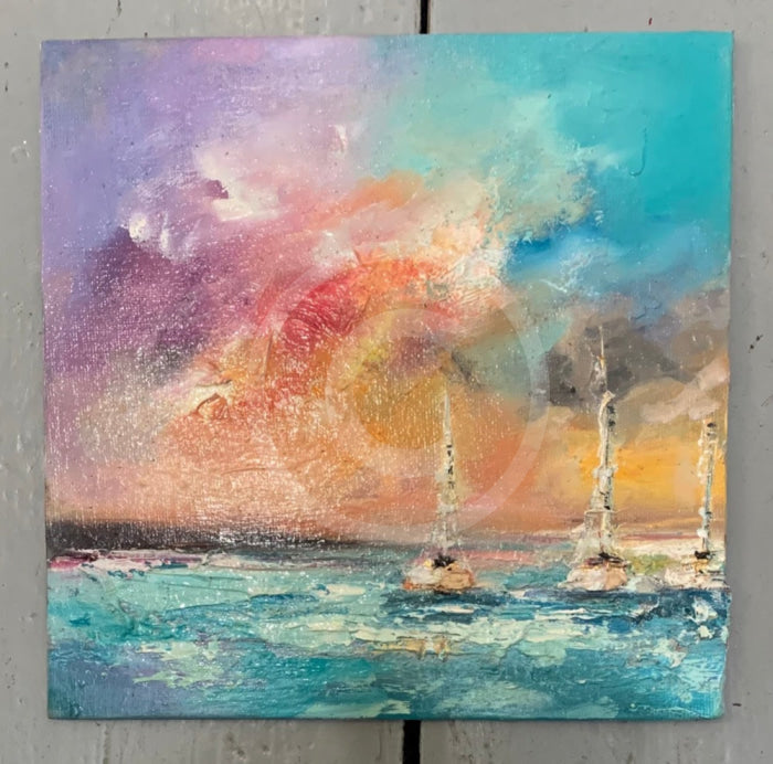 Sailing Together II - Original painting by Anna Schofield