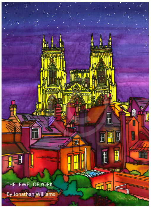 The Jewel of York  ORIGINAL Silk Painting  by Jonathan Williams