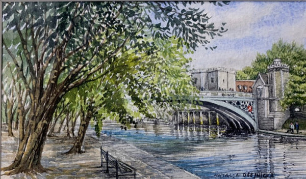 The River Ouse & Lendal Bridge - Natalja Olejnicka ORIGINAL WATERCOLOUR