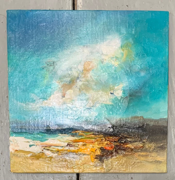 Turquoise Delight - ORIGINAL Oil Painting by Anna Schofield unframed