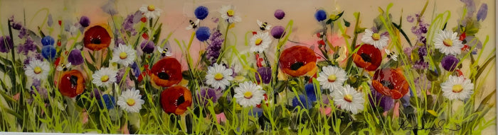 Wildflower Meadow (10X35) Original Painting By Rozanne Bell