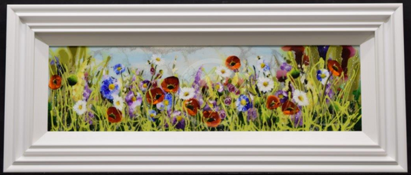 Summer Wildflower Meadow (10x35”) ORIGINAL PAINTING by Rozanne Bell