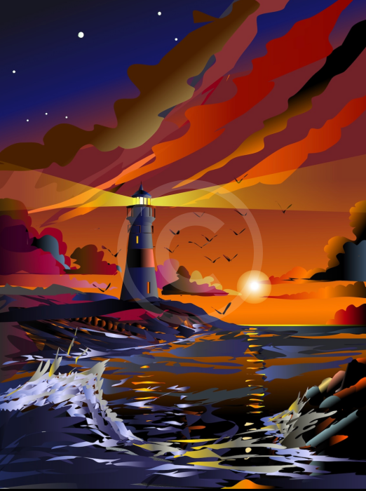 Spurn Lighthouse by Christopher Langley - Print on Aluminium