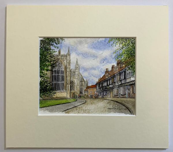 St William’s College & York Minster - Natalja Olejnicka ORIGINAL WATERCOLOUR Miniature