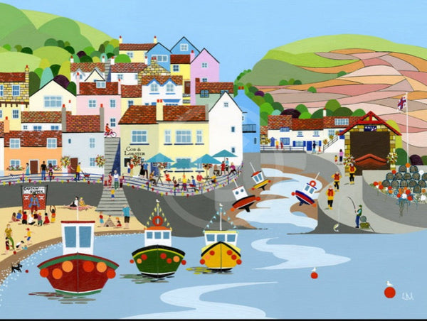 Staithes by Linda Mellin, Coastal Print of Staithes