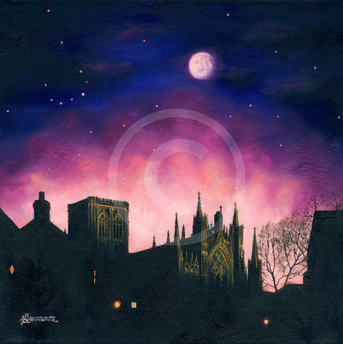 Starry Night, York Minster from St Andrewgate, Corona Borealis by Mark Braithwaite