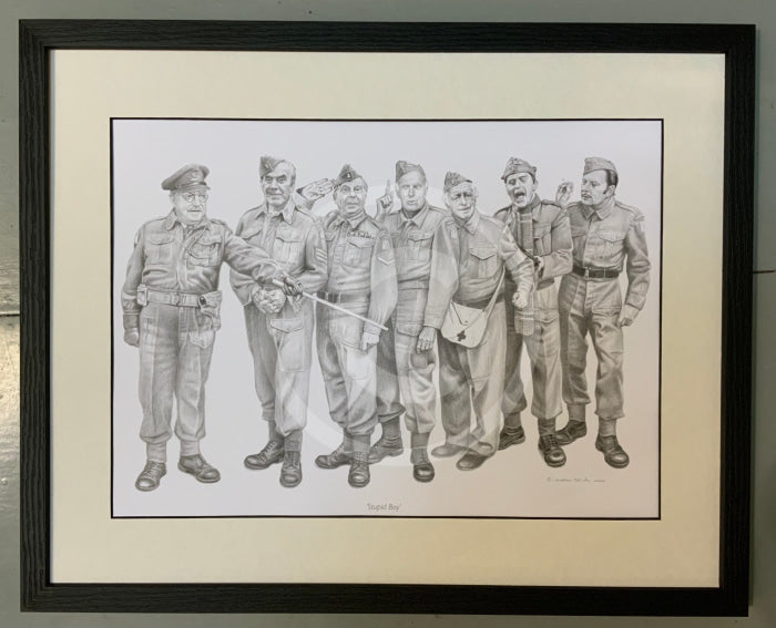 Stupid Boy (Dad's Army) by Jonathan Roberts framed and mounted 40x50cm